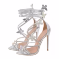 Beautiful Big Size High Heels Stiletto Sandals Rhinestone Butterfly Design Open Toe Shoes