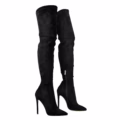 Beautiful Black Pointed Toe Stiletto Big Size Thigh High Boots
