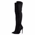 Beautiful Black Pointed Toe Stiletto Big Size Over The Knee Boots