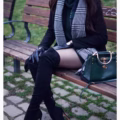 Beautiful Black Pointed Toe Stiletto Big Size Over The Knee Boots