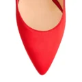 Beautiful Red Stiletto Pointed Toe Heels With Rhinestone Design