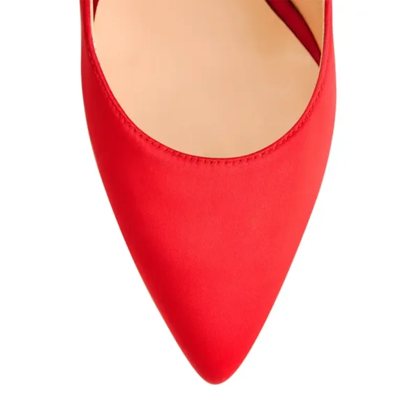 Beautiful Red Stiletto Pointed Toe Heels With Rhinestone Design Beautiful Red Stiletto Pointed Toe Heels With Rhinestone Design