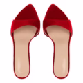 Big Size High Heels For Men Red Velvet Look Stiletto High Heel Mules Open Toe