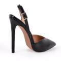 Black Big Size Pointed Toe Stiletto Shoes Slingback Heels With Cut-out High Heels For Men