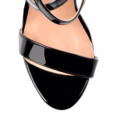 Black Strappy Big Size Platform Stiletto High Heels With Crossover Design
