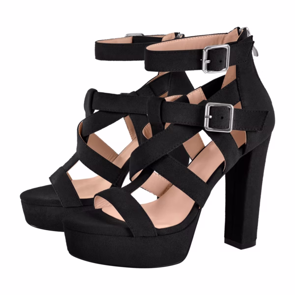 Block/Chunky Heel Strappy Sandals Big Size High Heel Shoes