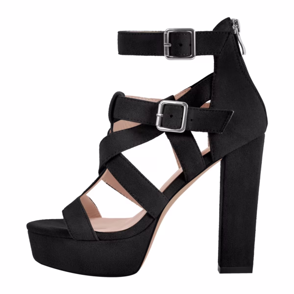 Block/Chunky Heel Strappy Sandals Big Size High Heel Shoes